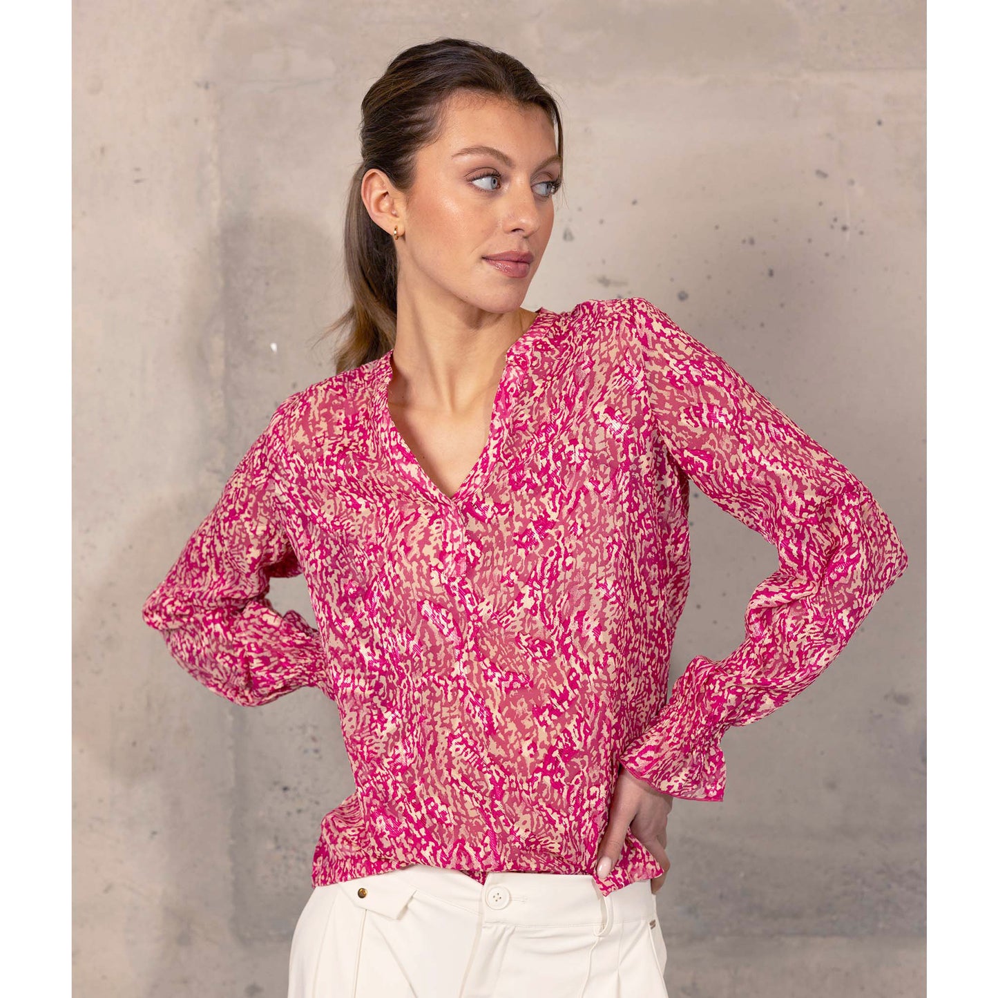 Kimara Blouse Thesa Fuchsia