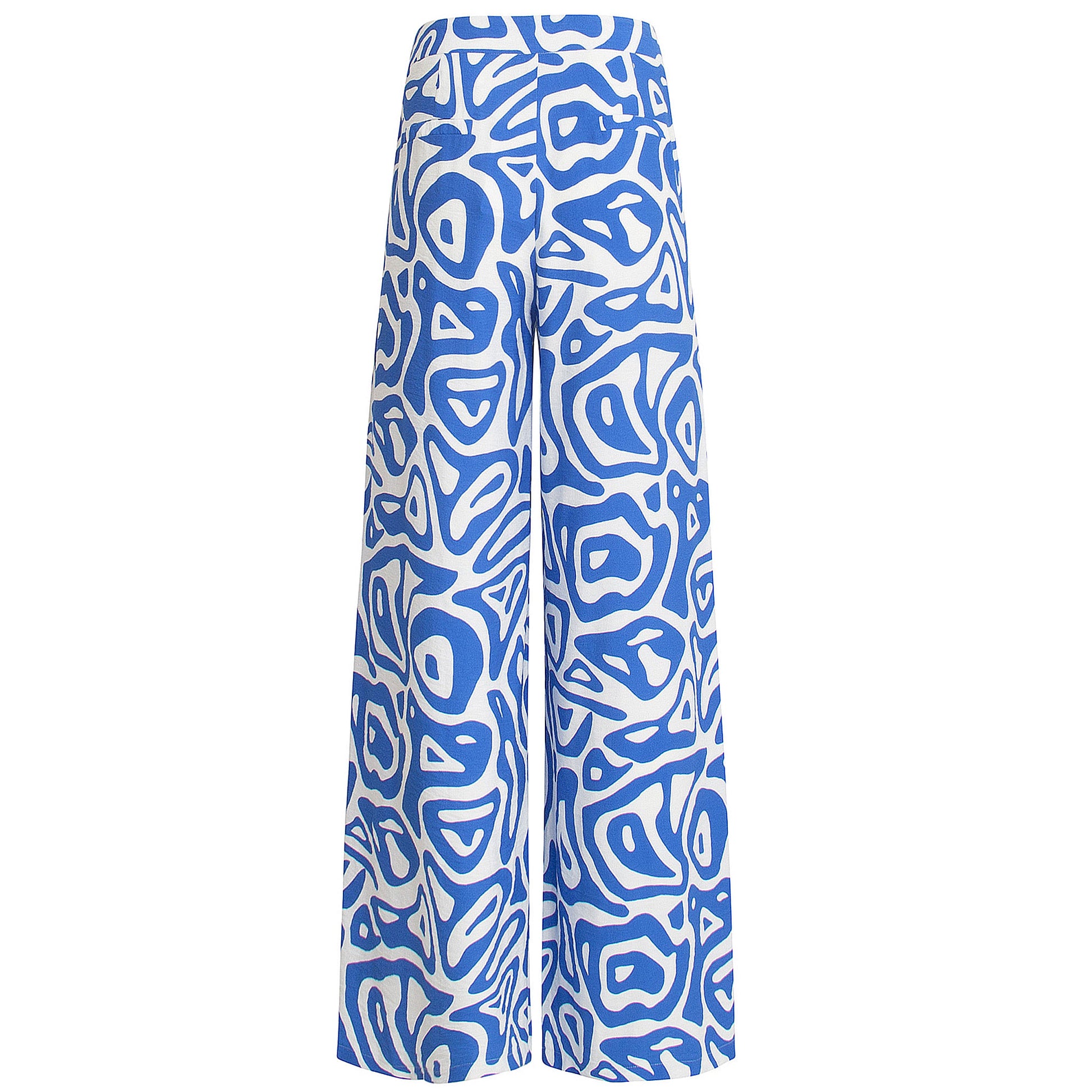 Tall Smashed Lemon Broek print Cobalt